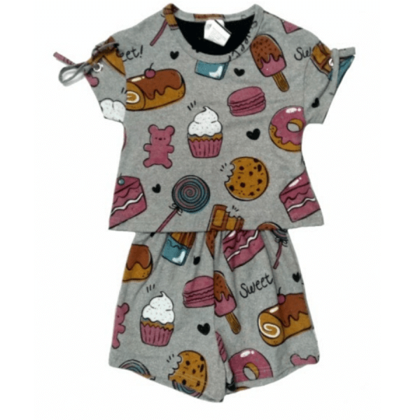Printed Jumpsuit Simulating A Double Garment For Toddlers